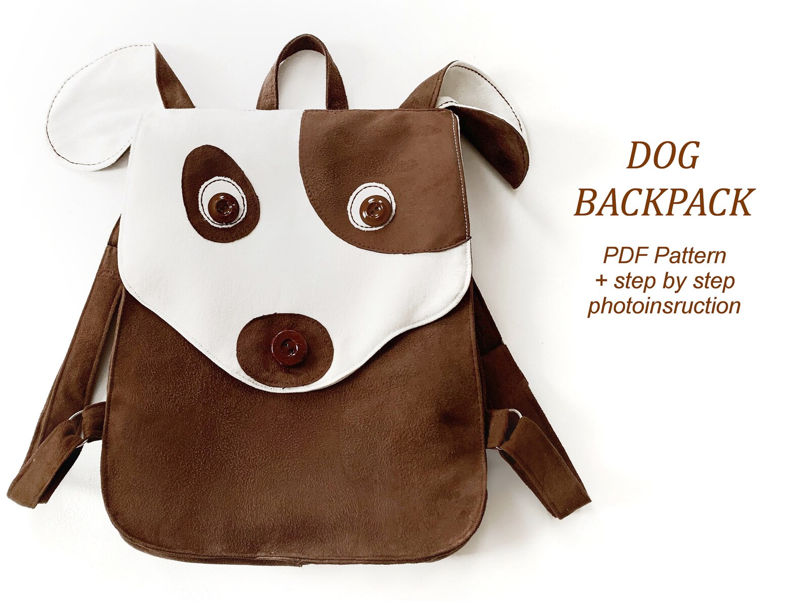 Toddler backpack sewing pattern Dog backpack pattern PDF Etsy