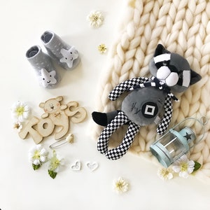 Plush raccoon stuffed animal for boys Raccoon plushie cuddle toy