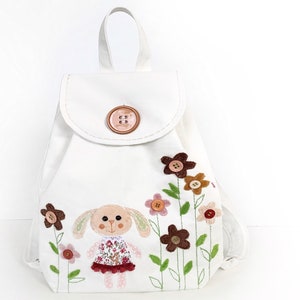 Mini toddler backpack sewing kit DIY backpack kit Flower kindergarten rucksack pattern