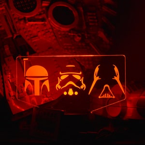 Imperial Helmets LED sign perfect as a gift for a Star Wars geeks. Place in Man caves, bars, garages, desks.