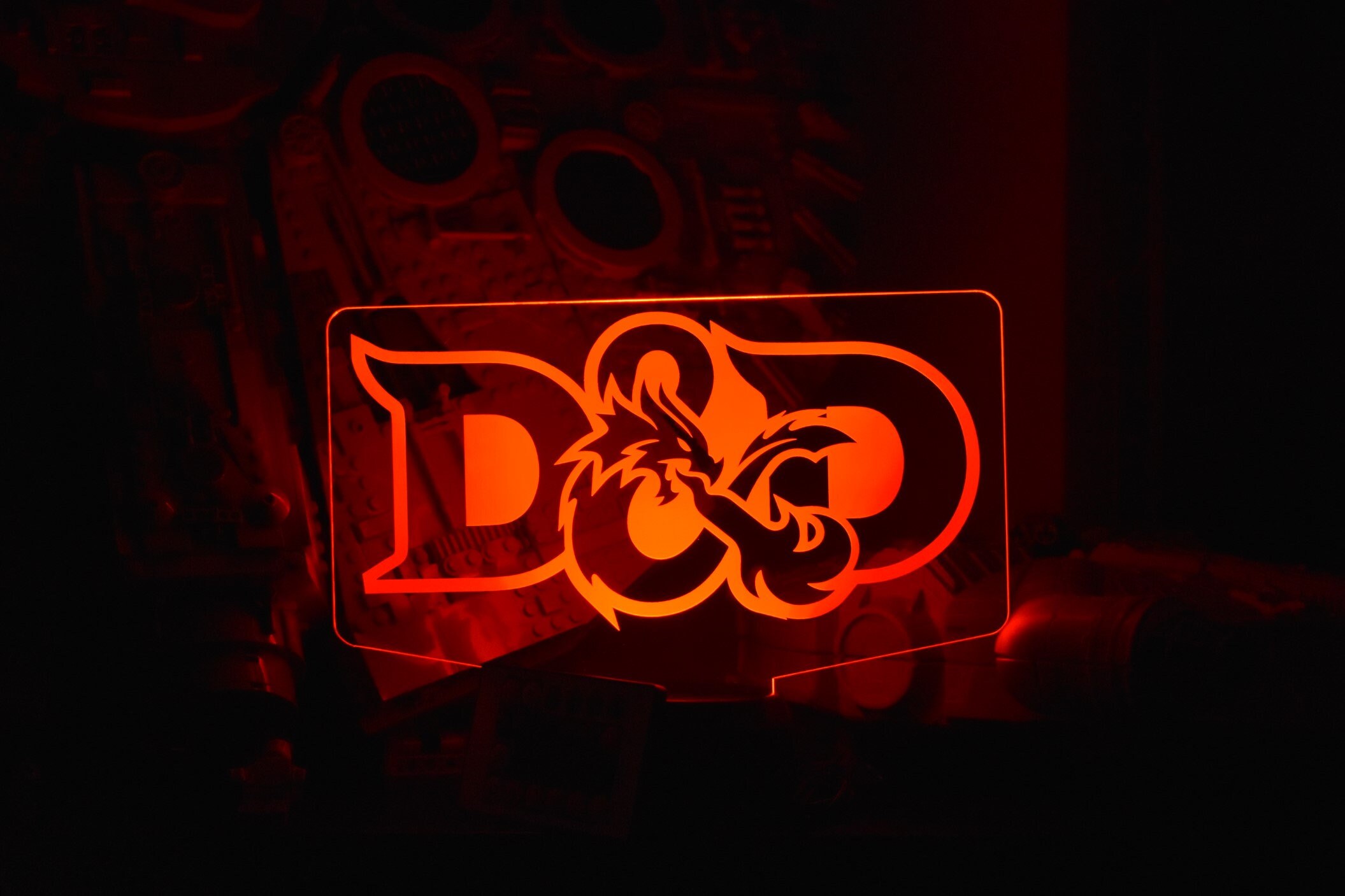 D&D LED sign perfect as a gift for your wizards and warriors, rouges and paladins. Place in Man caves, bars, garages, desks, game cave.