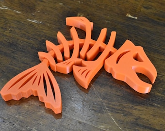 Articulated/Flexible Angry Fish Skeleton, Fun Toy for Kids and Adults and EVERYBODY!!