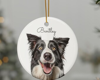 Décoration personnalisée pour animal de compagnie, décoration de Noël personnalisée pour chien, décoration pour animal de compagnie avec photo, décoration photo de Noël chat, cadeau prénom pour portrait d'animal de compagnie