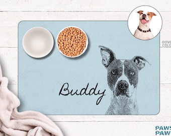 Personalized Dog Mats Using Pet Photo + Name Personalized Dog Food Mat Personalized Dog Placemat Custom Dog Bowl Mat Personalized Pet Mat