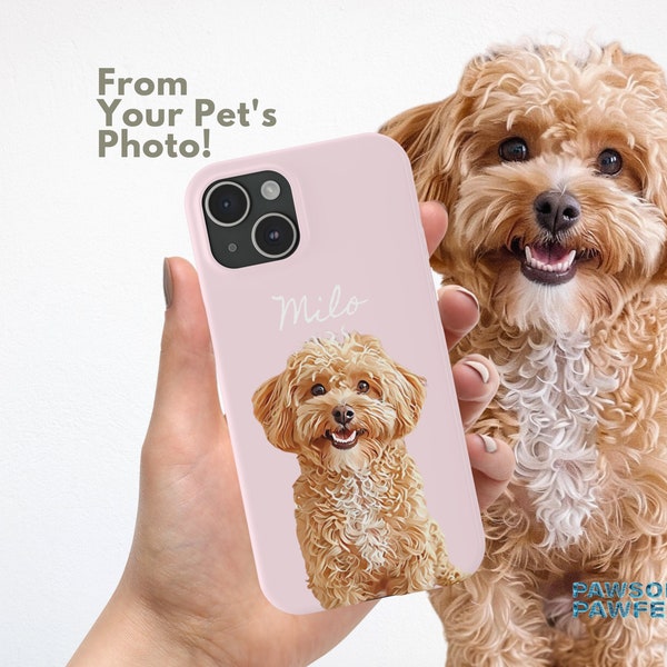 Custom Pet Phone Case Using Pet Photo + Name Custom Dog Phone Case Custom Cat Phone Case Personalized Phone Case Cat iPhone Case