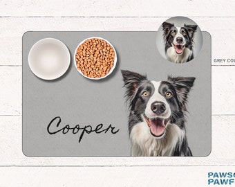 Personalized Dog Mats Using Pet Photo + Name Personalized Dog Food Mat Personalized Dog Placemat Custom Dog Bowl Mat Personalized Pet Mat