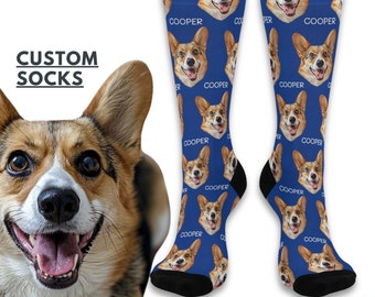 Custom Pet Socks Customized socks With any Photo and Text Personalized socks for Dog Cat Lovers Custom gift for Dad  Mother's Day Gift