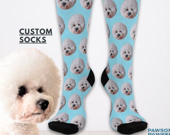 Chaussettes personnalisées pour animaux de compagnie Chaussettes personnalisées avec photo et texte Chaussettes personnalisées pour les amoureux des chiens et des chats Cadeau personnalisé pour papa Cadeau de fête des mères