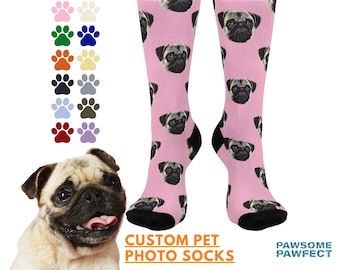 Custom Pet Photo Socks Personalized Pet Socks Custom Dog Socks Custom Cat Socks Fathers Day Gifts Cat Dad Gift Dog Dad Gifts Dog Face Socks