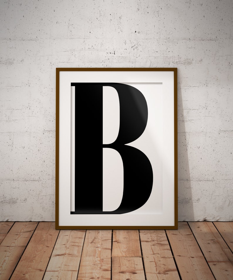 Letter Poster Latter B Sign Modern Printable Art: 4x6 5x7 - Etsy