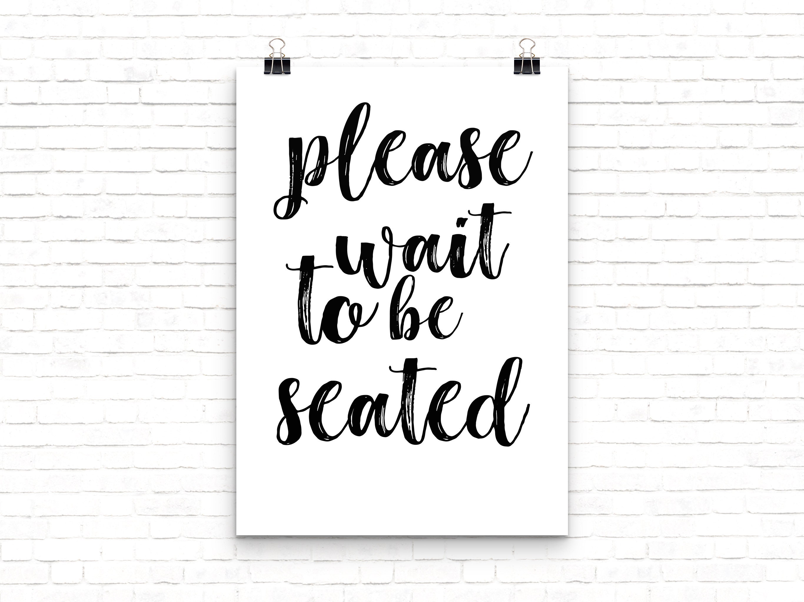 Please Wait to Be Seated Funny Bathroom Wall Art Printable | Etsy