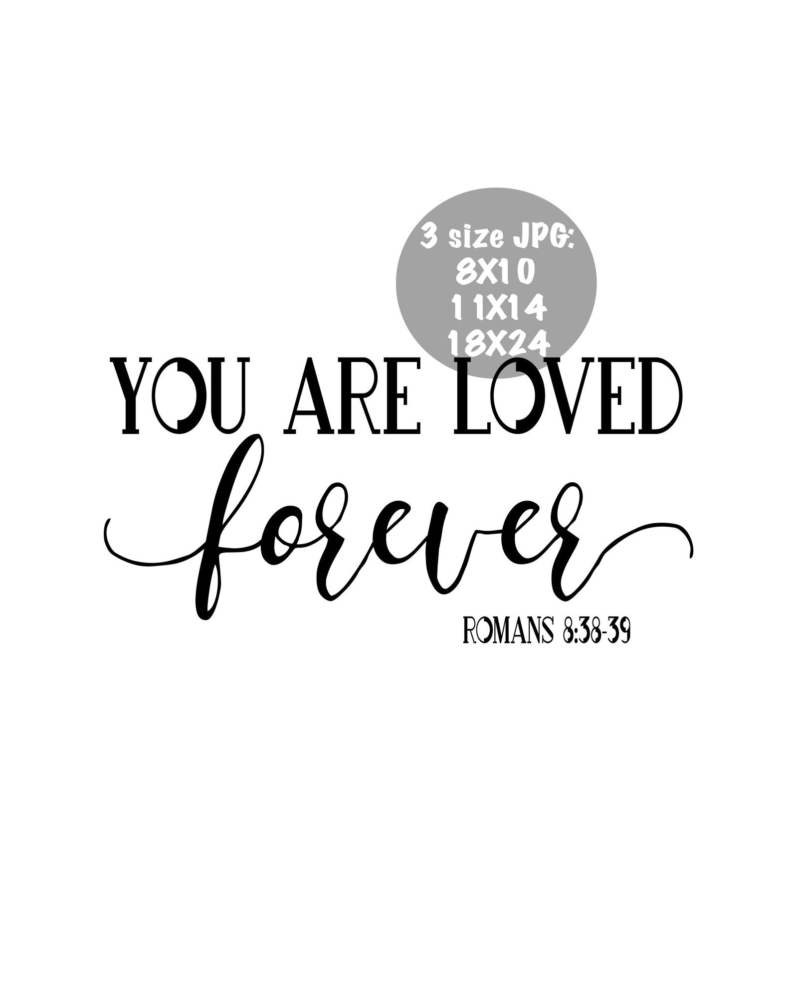 Printable Bible Verse Romans 8:38-39 You Are Loved Forever - Etsy