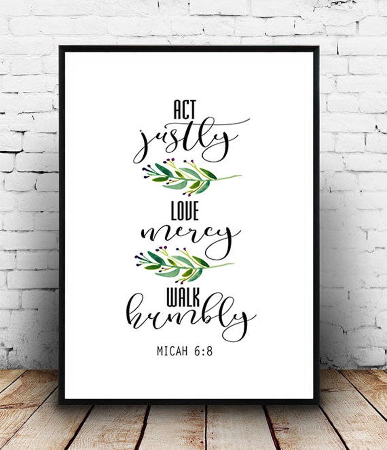 Micah 6:8 Printable Instant Download Bible Verse Scripture | Etsy