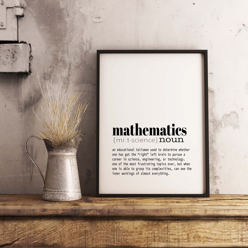 Mathematics Definition Print Printable Math Dictionary Poster | Etsy