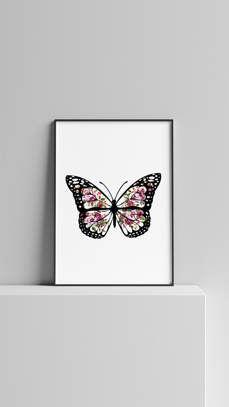 Printable, Decor 11x14, Floral Digital 8x10, Poster, Butterfly 24x36 Art: 4x6, Butterfly Wall Room 18x24, Art Girls 5x7,
