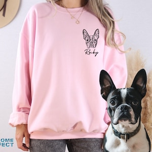 Custom Pet Sweater Using Pet Photo + Name Custom Dog Portrait Sweater Personalized Dog Pullover Dog Sweatshirt Dog Mom Gift Custom Cat Shirt