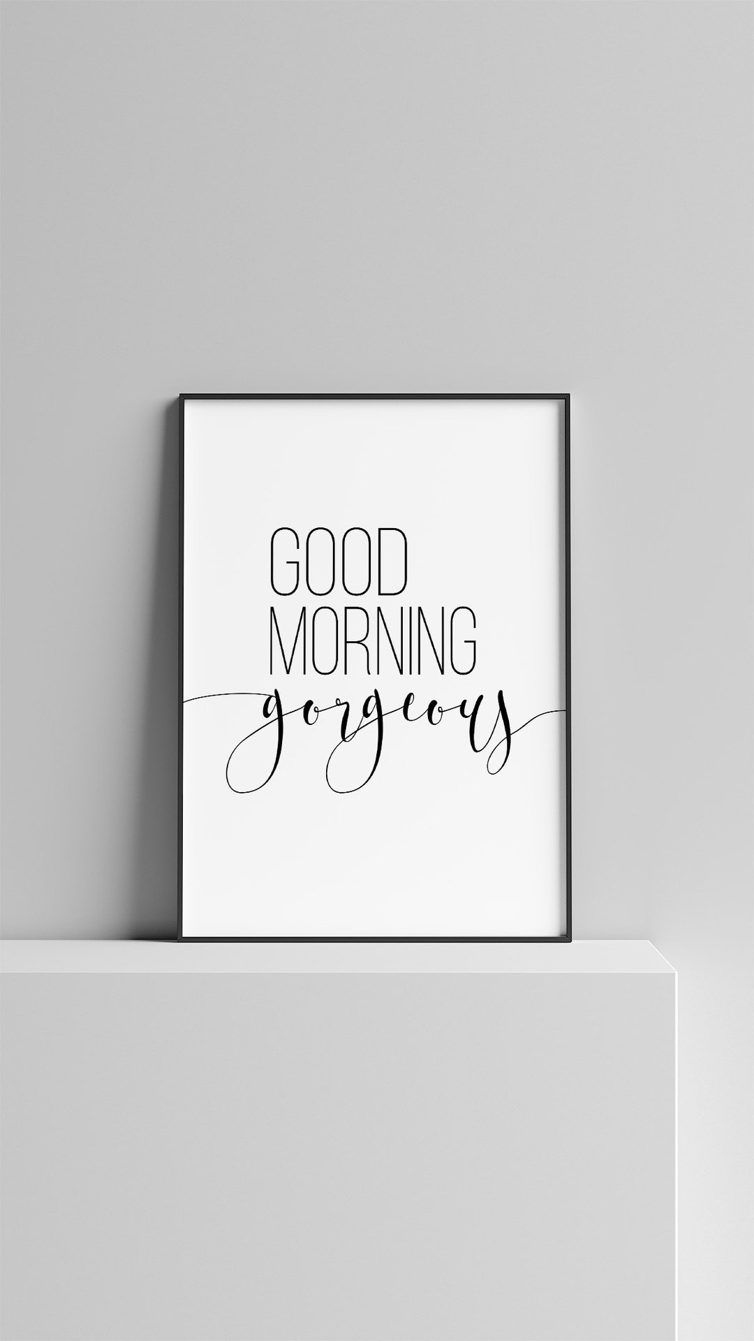 Good Morning Sign Printable, Bedroom Sign, Bathroom Wall Art