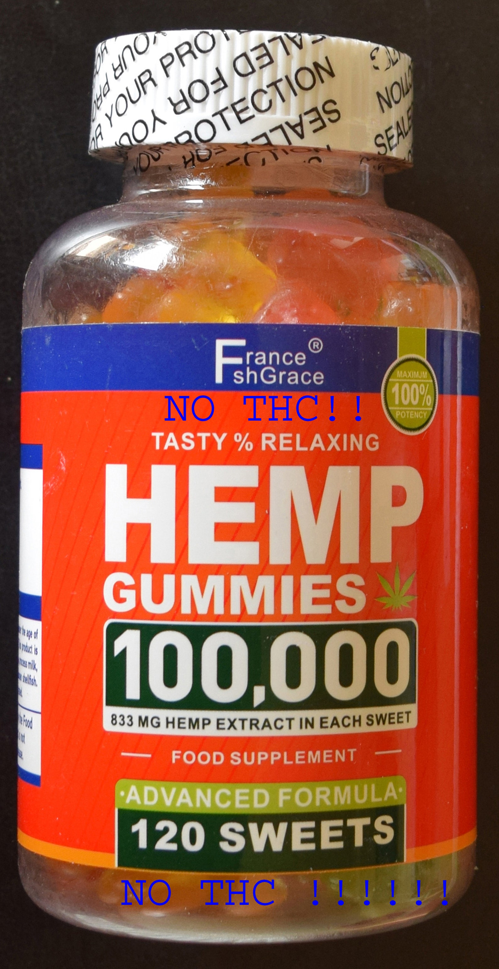 120 Hemp Gummies. ZERO THC. Natural & Safe Food Supplement. Etsy