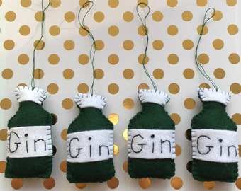 Decoración de ginebra. Perfecto para los amantes de la ginebra y los amantes de la ginebra como regalo de Navidad o durante todo el año.