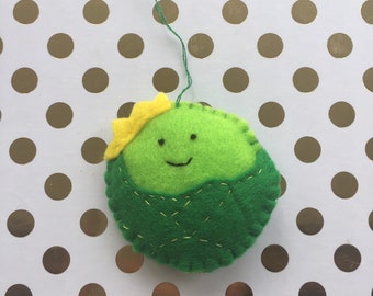 King Toot. Handmade felt sprout Christmas tree decoration.