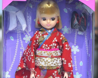 Takara Licca-chan Kimono Doll NIB Brunette 1987, Japan