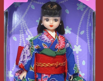 Takara Licca-chan Kimono doll NIB Brunette 1987, Japan import, Jenny friend, USA Seller, 80s doll, Licca Bob, black hair, Yukata Takara Licca-chan Kimono doll NIB Brunette 1987, Japan import, Jenny friend, USA Seller, 80s doll, Licca Bob, black hair, Yukata