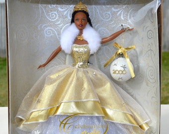 Celebration Barbie doll Special 2000 Edition, Mattel, VERY RARE, AA African American Holiday Millennium Y2K doll