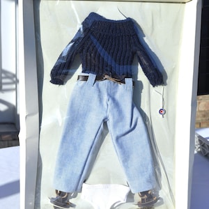 Vintage Sasha Doll Clothes: Jeans Set #212 - 1980s Trendon NOS, 5 piece set, NOS, Made in England, Sasha Morgenthaler