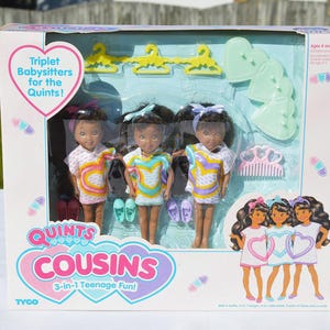 1992 Tyco Quints Cousins Dolls: African American Triplet Babysitters Playset #1587 (New in Sealed Box) RARE, 90s dolls, Hard to find