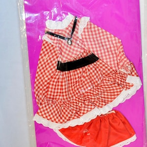 Ideal Velvet Doll Checker Check Outfit #8144-8 - 1972 NRFB, 16&quot; doll fashion, Crissy family cousin, 70s