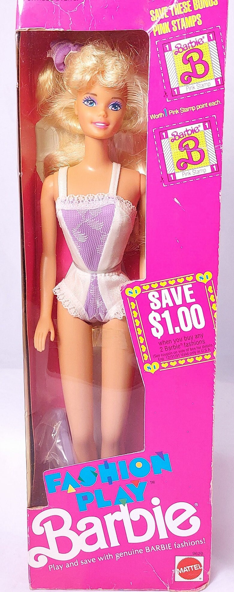 Fashion Play Barbie Doll, 1990 Vintage Mattel #9629 New in Fashion Play Barbie Doll, 1990 Vintage Mattel #9629 New in