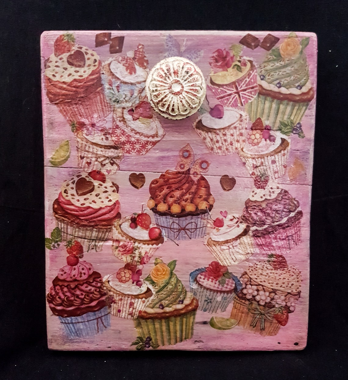 Pretty Cupcake Themed Wall Decor Etsy