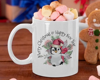 Penguin Christmas Mug, Christmas Coffee Mug, Christmas Mug, Holiday Mug, Winter Mug, Holiday Christmas Mug, Christmas Coffee Cup