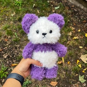 Fluffy crochet panda, crochet plushie, crochet toy, fluffy toys, amigurumi plushies, cute little panda, fluffy pandas, crochet bear