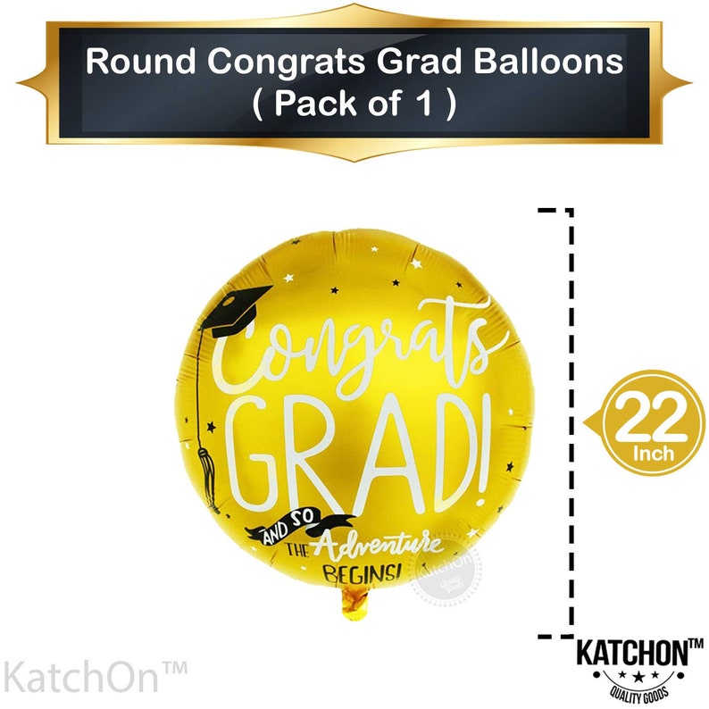 Graduation Balloons Gold for Graduation Party Supplies Gold Theme Congratulation Foil Balloon for College Grad and High School