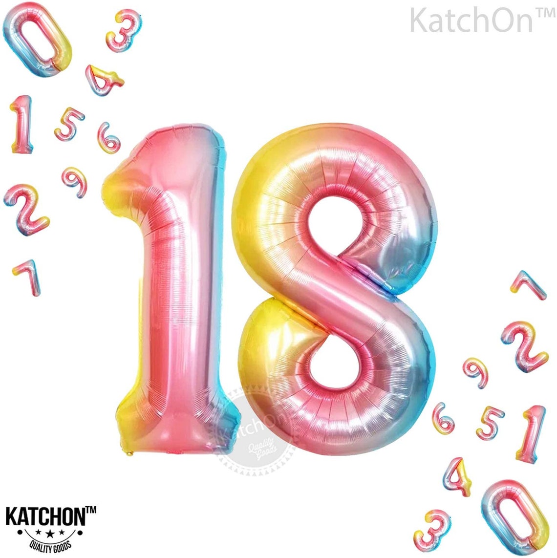 Rainbow Number 18 Balloon for 18th Birthday Large 40 Inch | Etsy