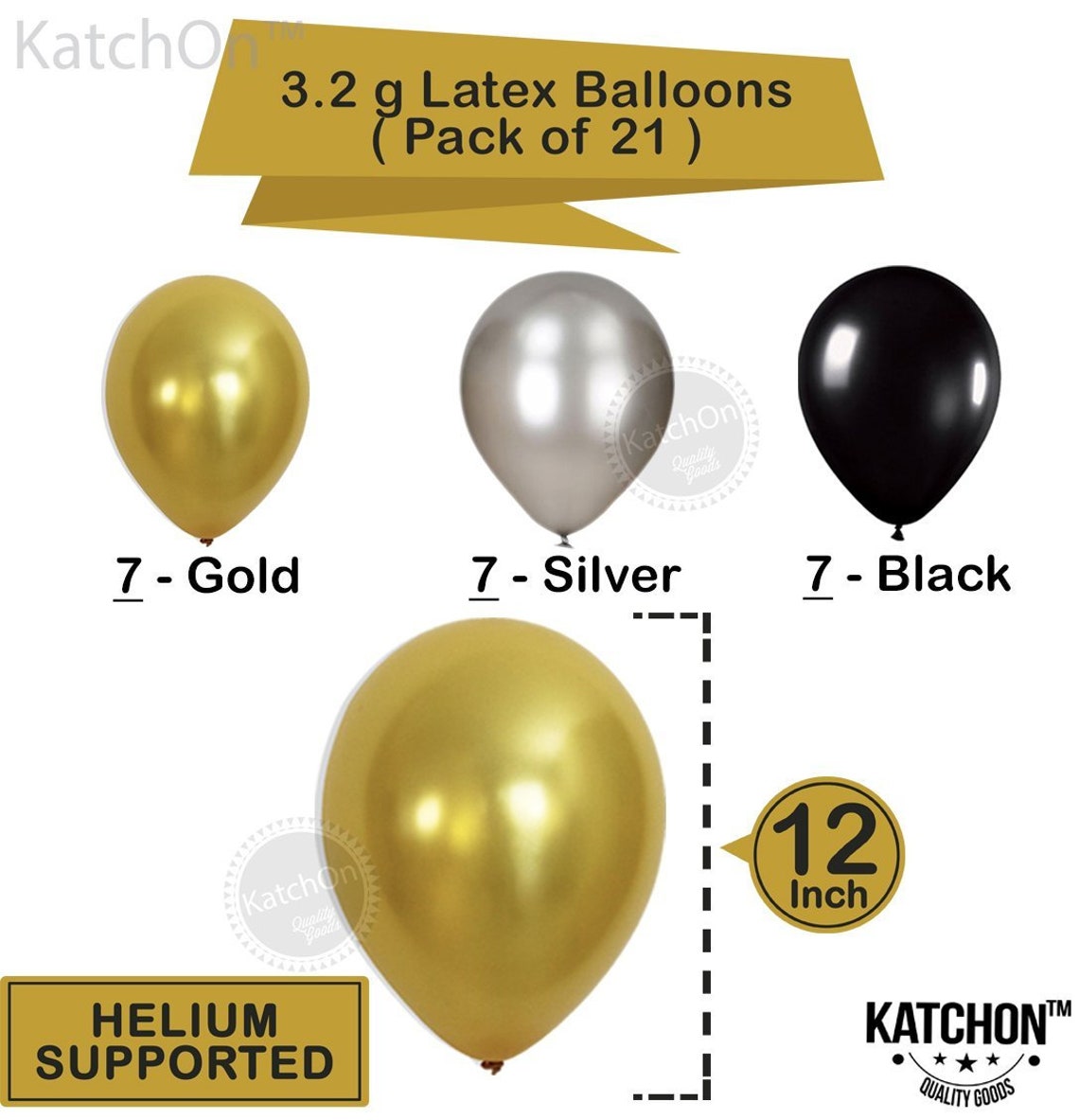 Black Gold Silver Party Decorations Huge Pack of 115 Paper Etsy