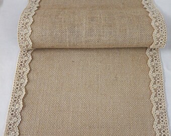 Gold Lace Burlap Table Runnerrustic Home Decorholiday Table