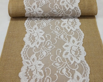White lace Table Runner,Burlap Table Runner,Holiday Table Runner Wedding,Wedding Decor Bridal,runners for wedding, burlap wedding HD35