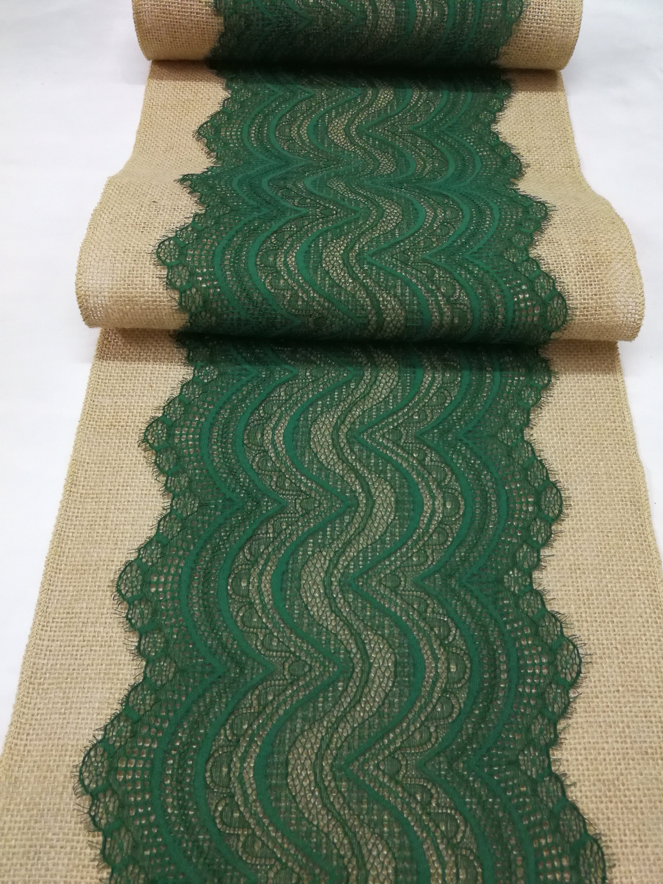 Dark green lace Table RunnerHoliday Table Runner Etsy