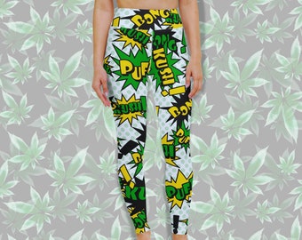 Retro Comic Book Cannabis Leggings • Mary J Watson Design