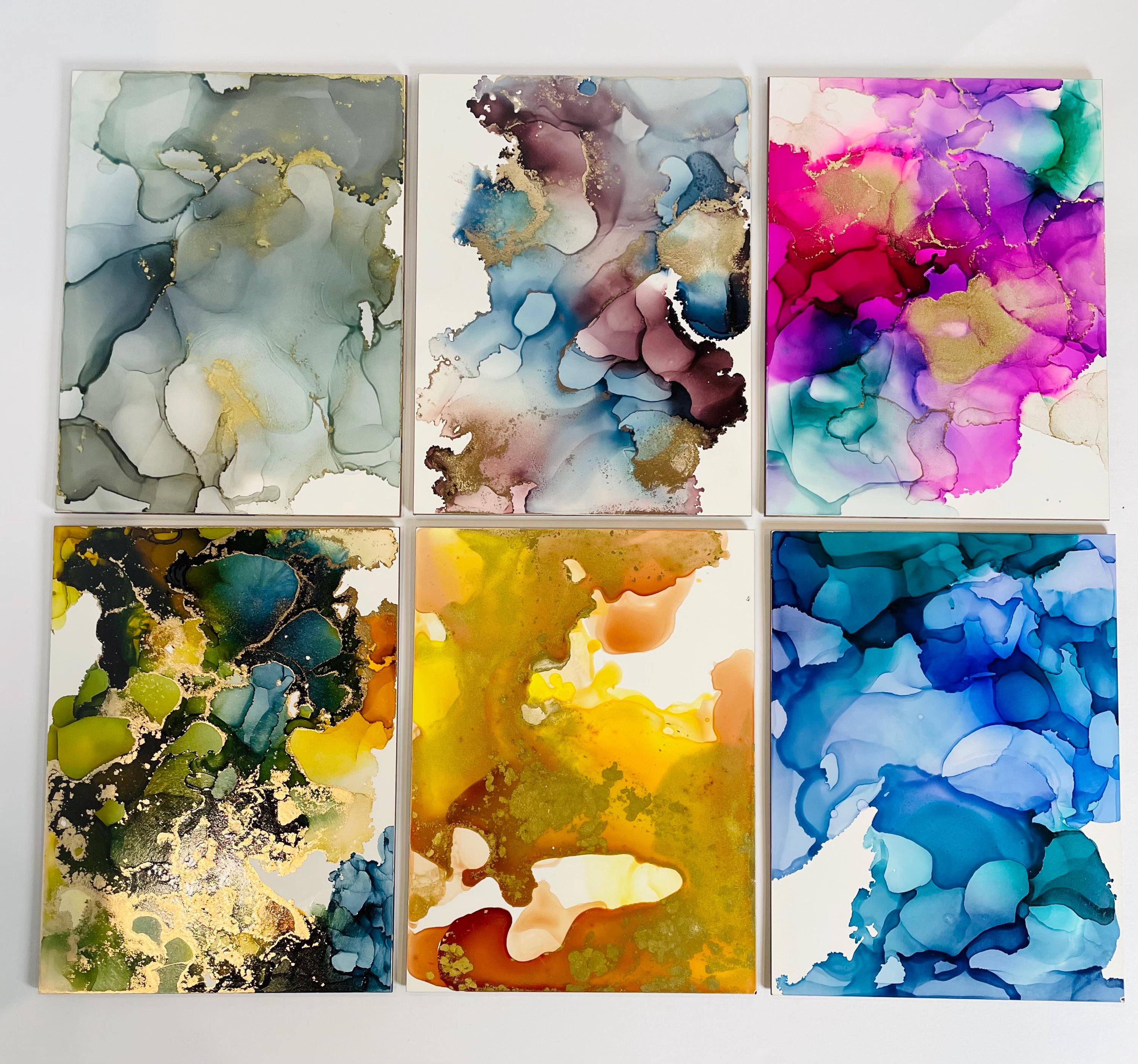 6”x8” Individual Alcohol Ink Paintings (second Set) - Etsy