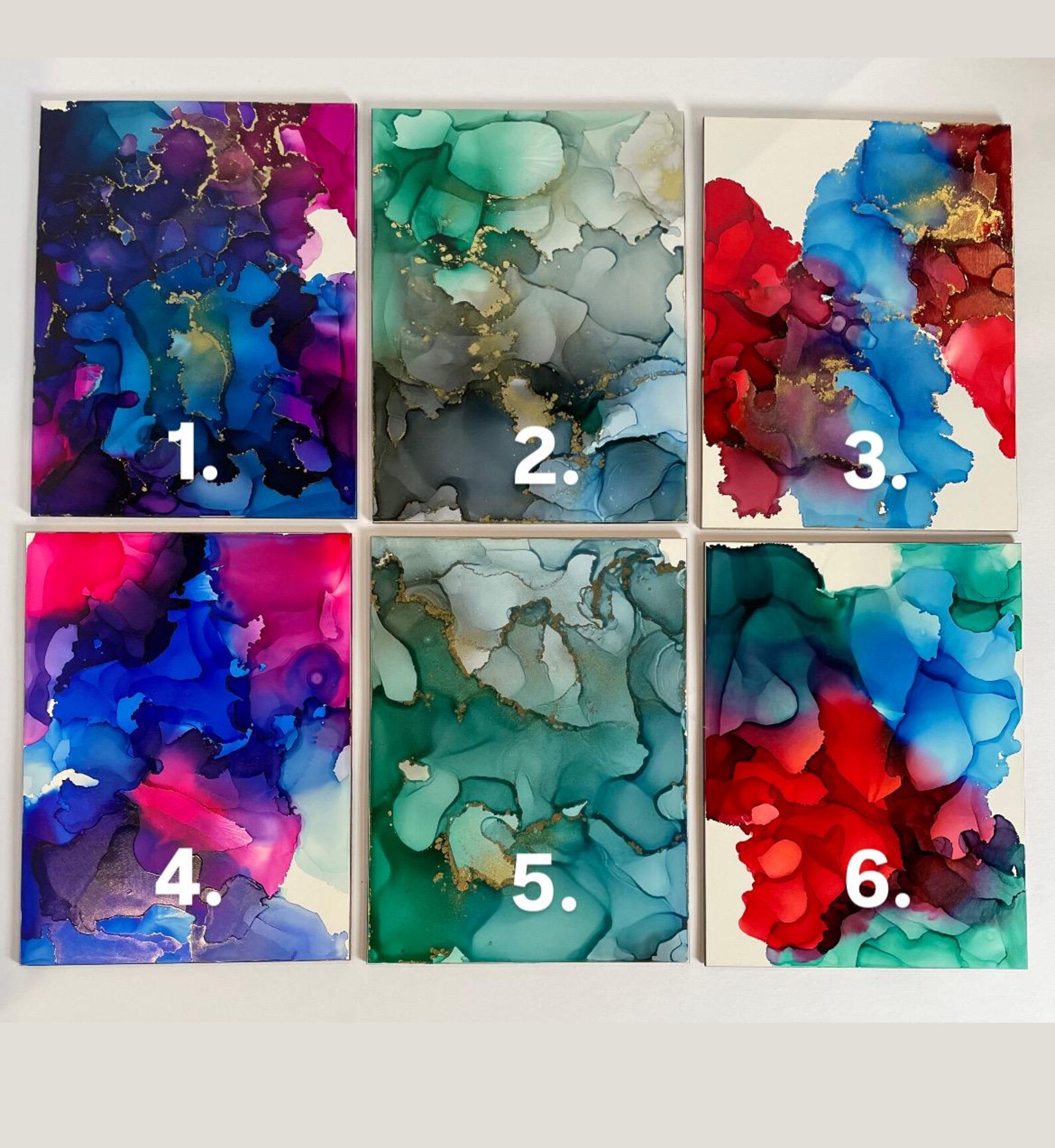 6”x8” Individual Alcohol Ink Paintings (first Set) - Etsy