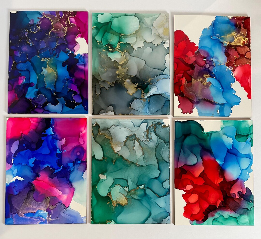 6”x8” Individual Alcohol Ink Paintings (first Set) - Etsy