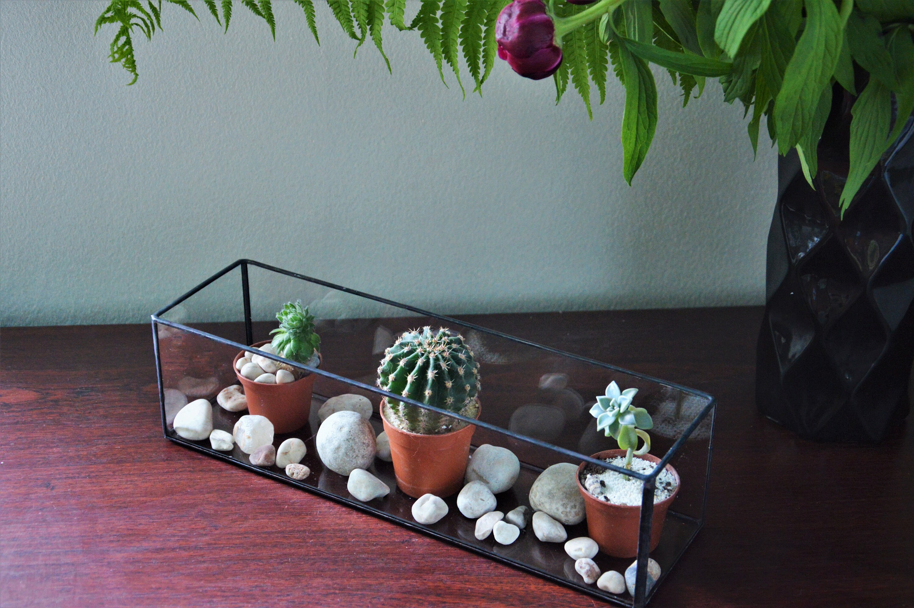 Geometric glass holder Florarium Plant holder Glass candle Etsy