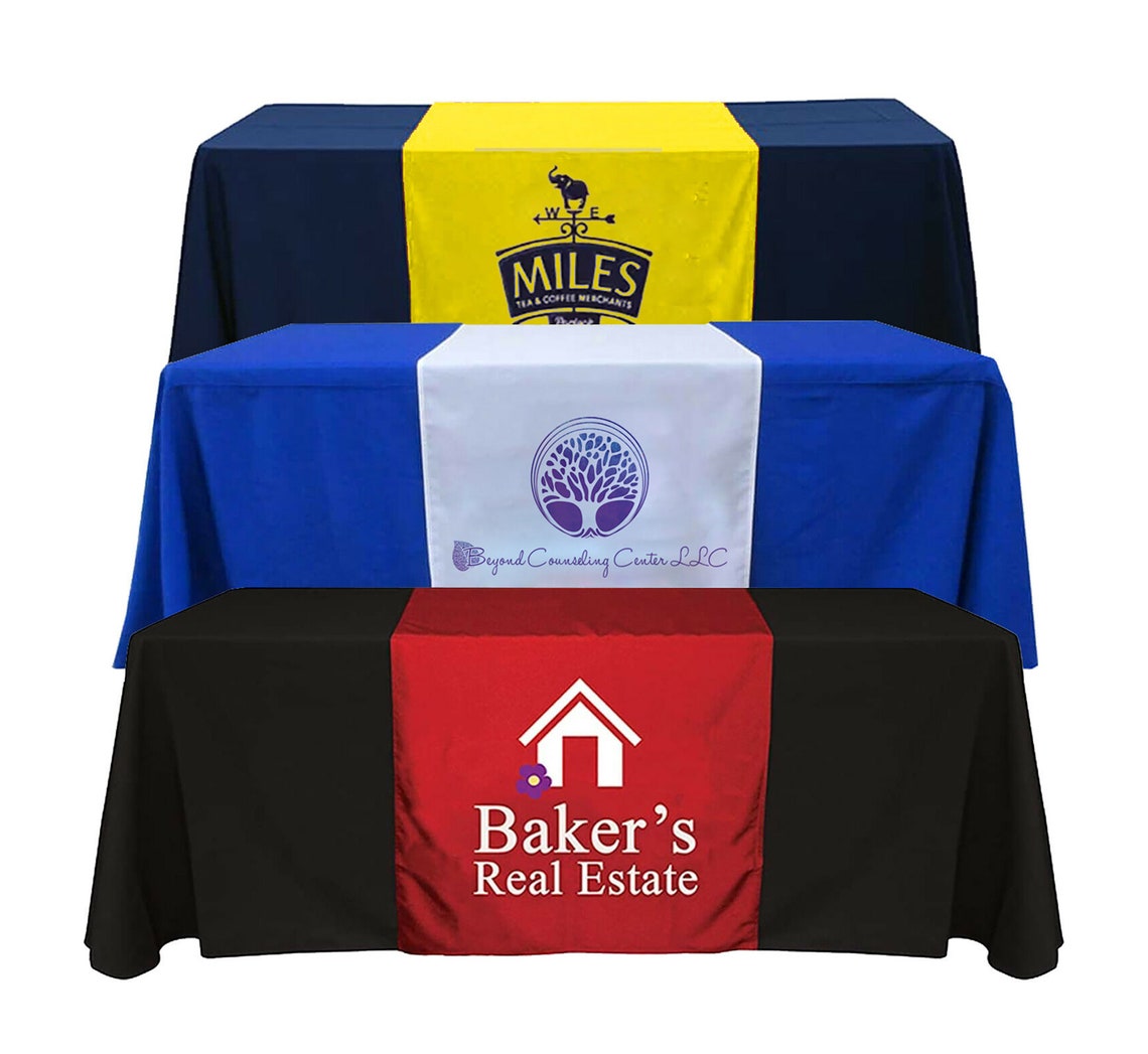 Custom Table runner with your logo and message Logo table Etsy