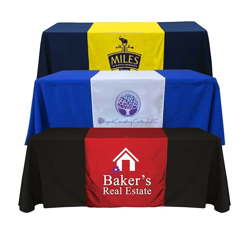 Custom Table Runner With Your Logo and Message Logo Table Etsy