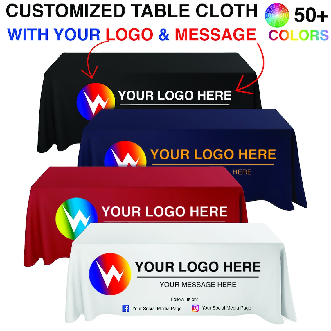 Custom Your Logo Tablecloth Customized Table cloth with your Etsy