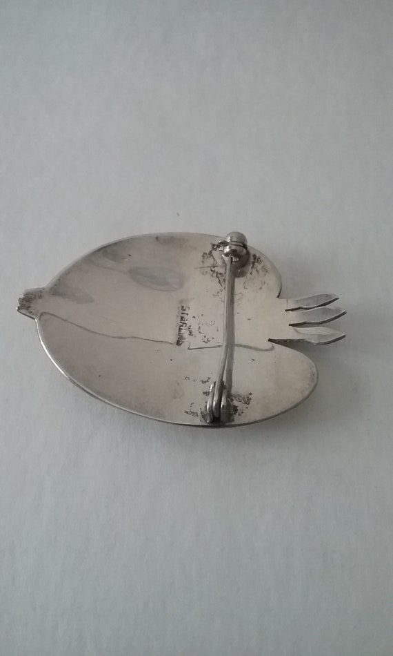 Enamelled Painters Palette Sterling Silver Pin - image 6