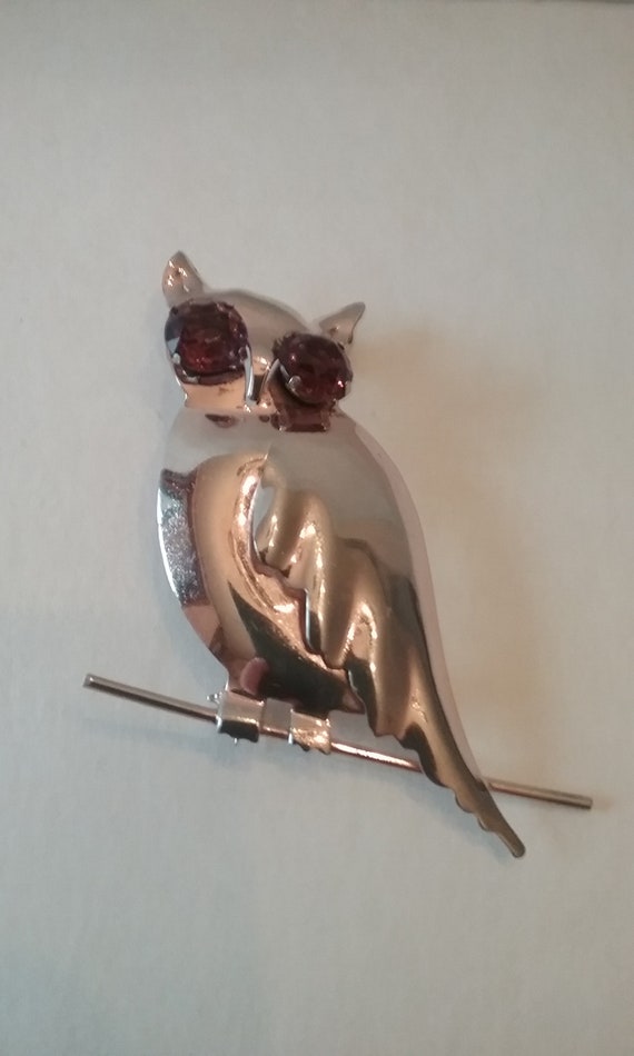 Sterling Silver Owl Brooch